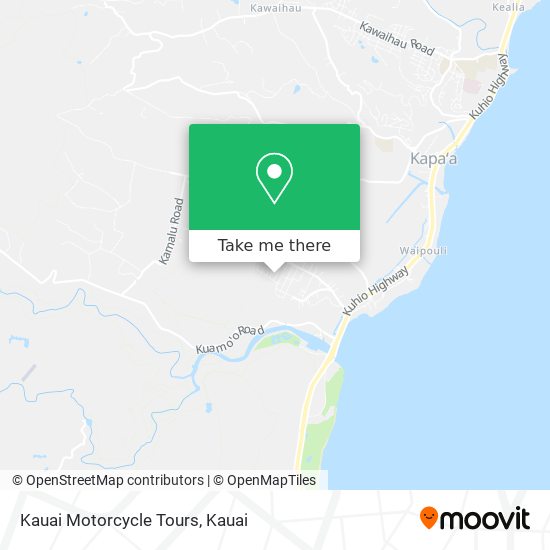 Mapa de Kauai Motorcycle Tours