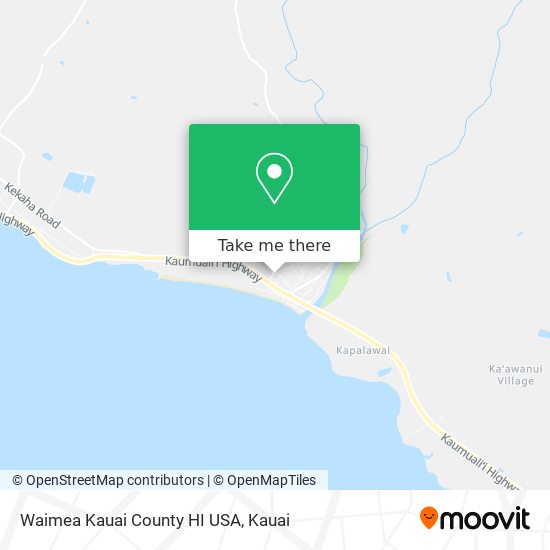 Waimea Kauai County HI USA map