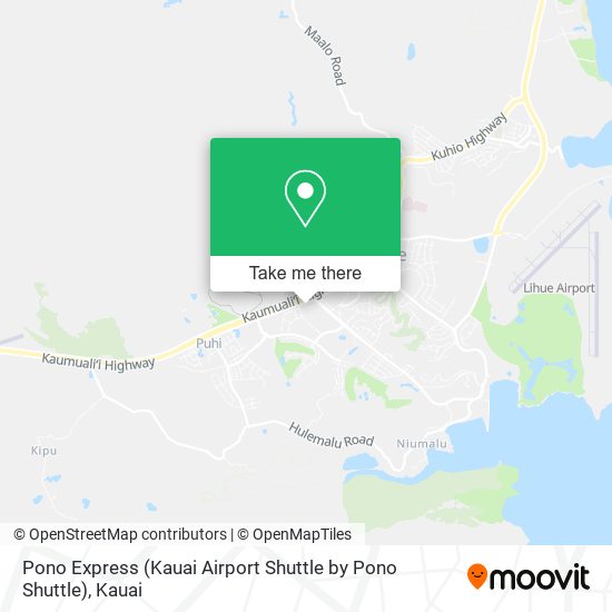 Mapa de Pono Express (Kauai Airport Shuttle by Pono Shuttle)