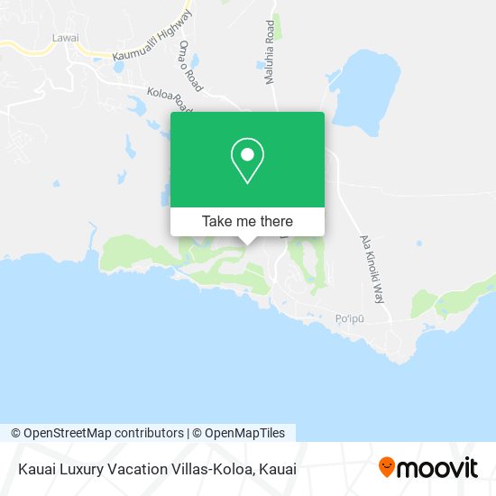 Mapa de Kauai Luxury Vacation Villas-Koloa