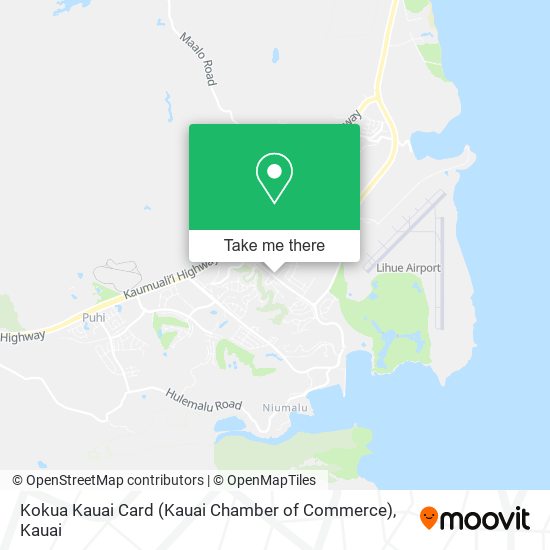 Kokua Kauai Card (Kauai Chamber of Commerce) map