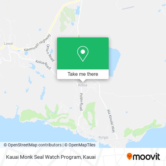 Mapa de Kauai Monk Seal Watch Program