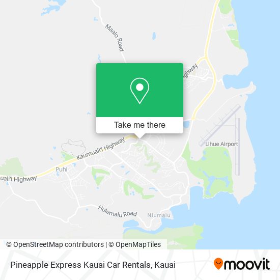 Pineapple Express Kauai Car Rentals map
