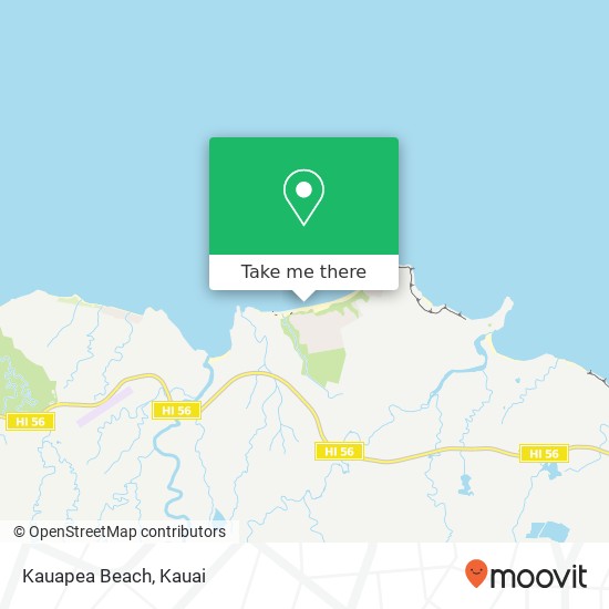 Kauapea Beach map