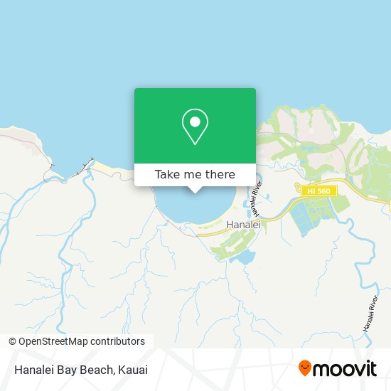 Hanalei Bay Beach map