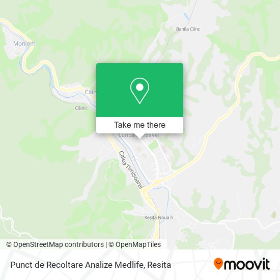 Punct de Recoltare Analize Medlife map