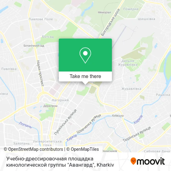 Карта Учебно-дрессировочная площадка кинологической группы "Авангард"