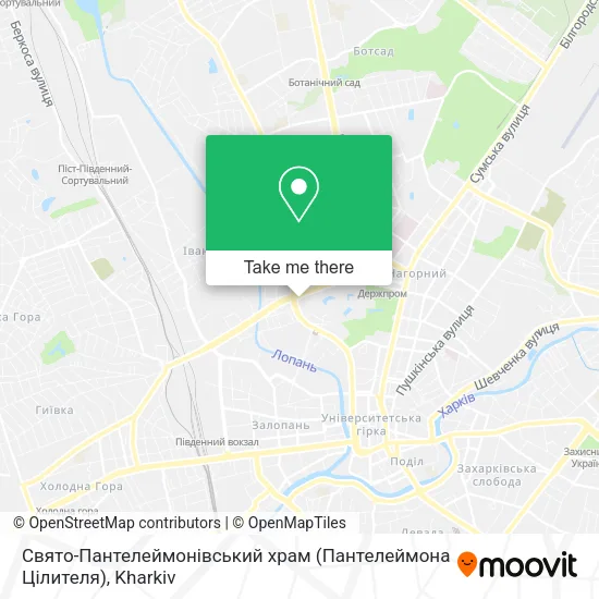 Карта Свято-Пантелеймонівський храм (Пантелеймона Цілителя)