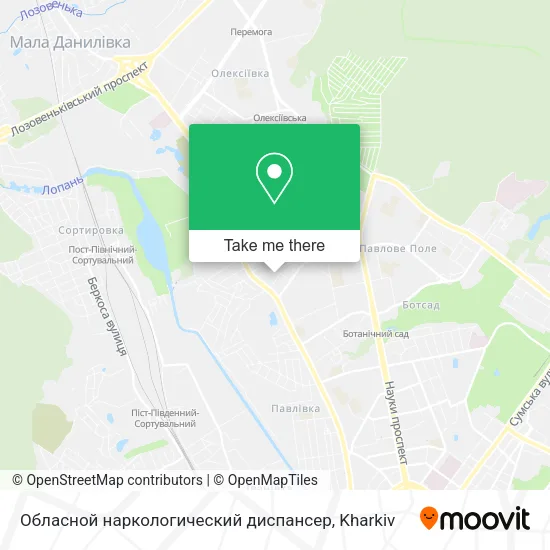 Карта Обласной наркологический диспансер