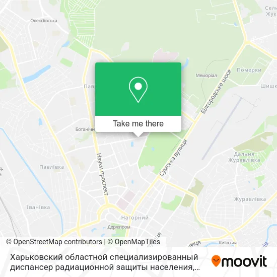 Карта Харьковский областной специализированный диспансер радиационной защиты населения, поликлиническое о