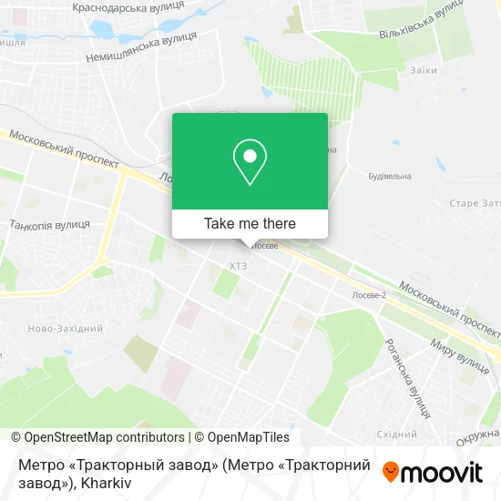 Карта Метро «Тракторный завод» (Метро «Тракторний завод»)