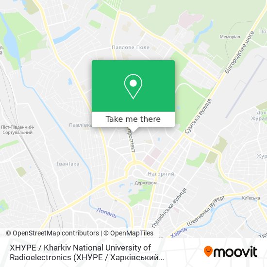 ХНУРЕ / Kharkiv National University of Radioelectronics map