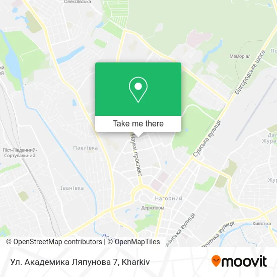 Карта Ул. Академика Ляпунова 7