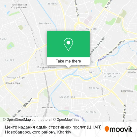 Карта Центр надання адміністративних послуг (ЦНАП) Новобаварського району