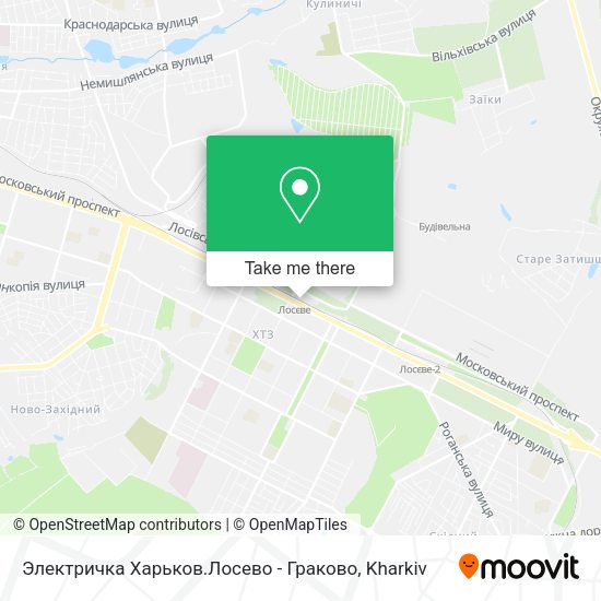 Карта Электричка Харьков.Лосево - Граково