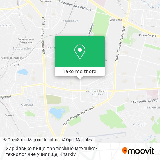 Карта Харківське вище професійне механіко-технологічне училище