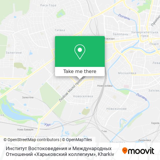 Институт Востоковедения и Международных Отношений «Харьковский коллегиум» map