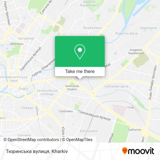 Карта Тюринська вулиця