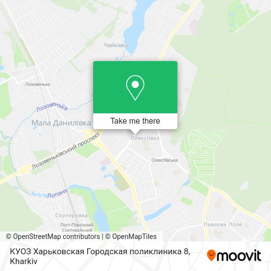 Карта КУОЗ Харьковская Городская поликлиника  8