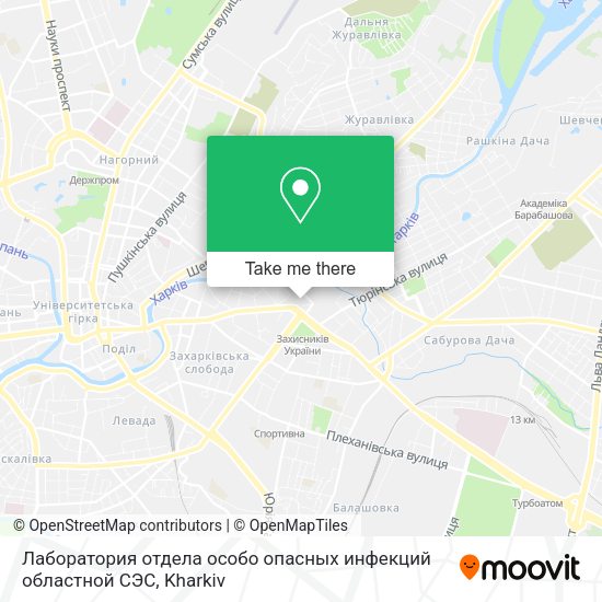 Карта Лаборатория отдела особо опасных инфекций областной СЭС