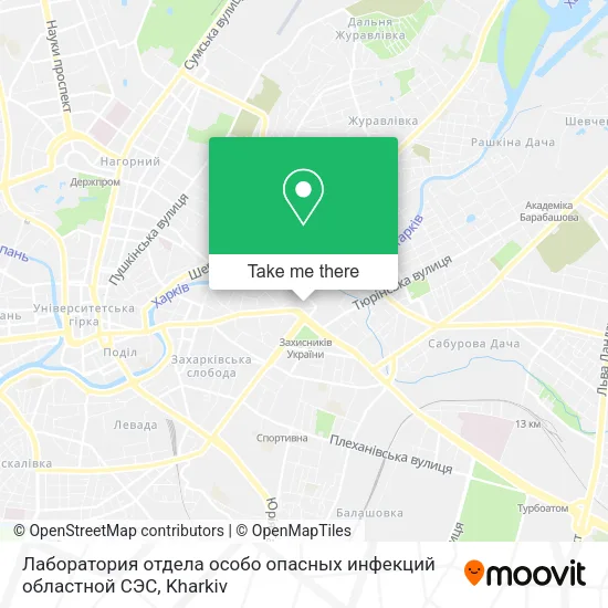 Карта Лаборатория отдела особо опасных инфекций областной СЭС
