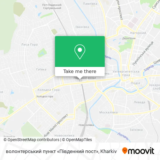 Карта волонтерський пункт «Південний пост»