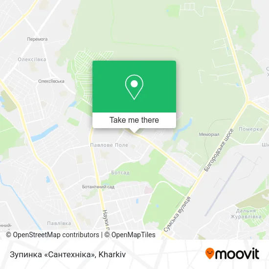 Карта Зупинка «Сантехніка»