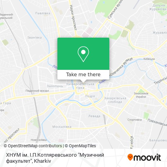 Карта ХНУМ iм. I.П.Котляревського "Музичний факультет"