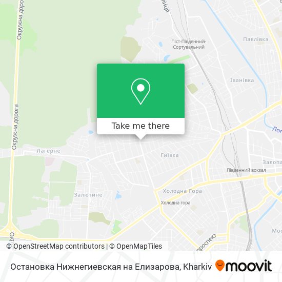 Остановка Нижнегиевская на Елизарова map