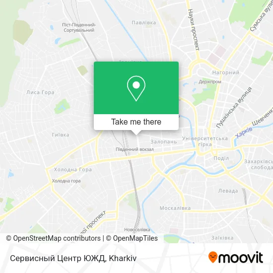 Карта Сервисный Центр ЮЖД