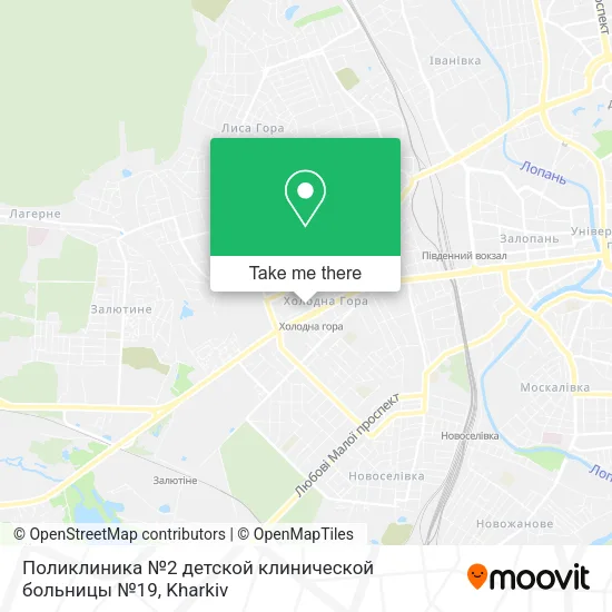 Карта Поликлиника №2 детской клинической больницы №19