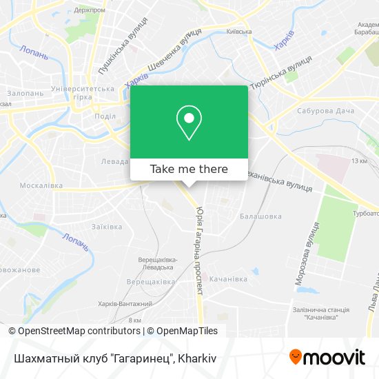 Карта Шахматный клуб "Гагаринец"