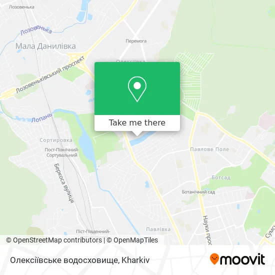 Карта Олексіївське водосховище