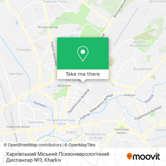 Карта Харківський Міський Психоневрологічний Диспансер №3