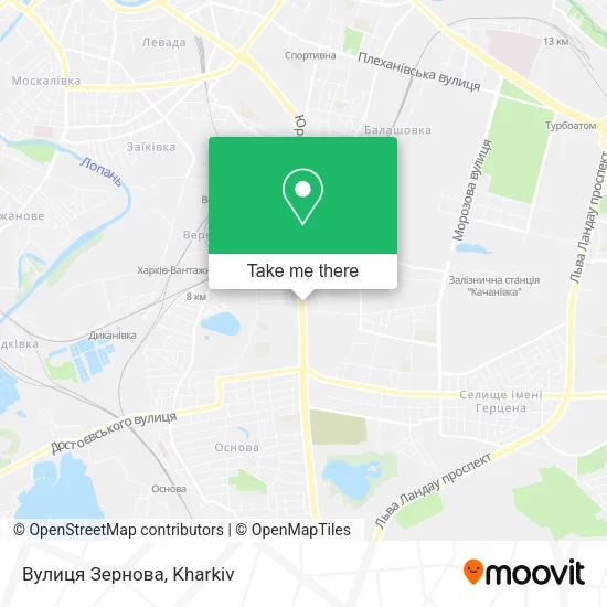 Карта Вулиця Зернова