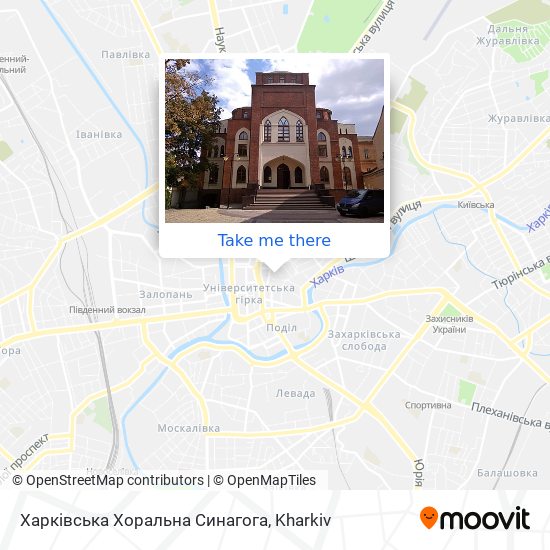 Карта Харківська Хоральна Синагога