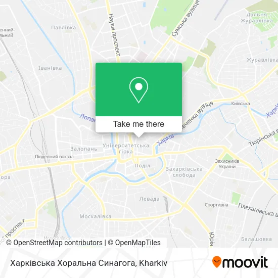 Карта Харківська Хоральна Синагога