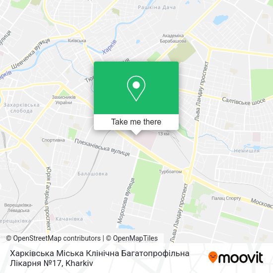 Карта Харківська Міська Клінічна Багатопрофільна Лікарня №17