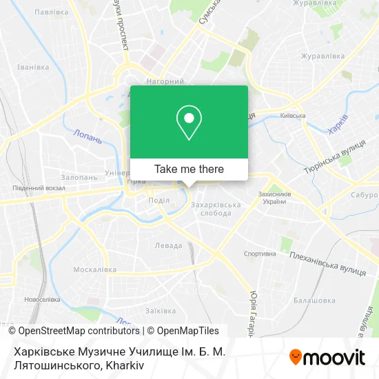 Карта Харківське Музичне Училище Ім. Б. М. Лятошинського
