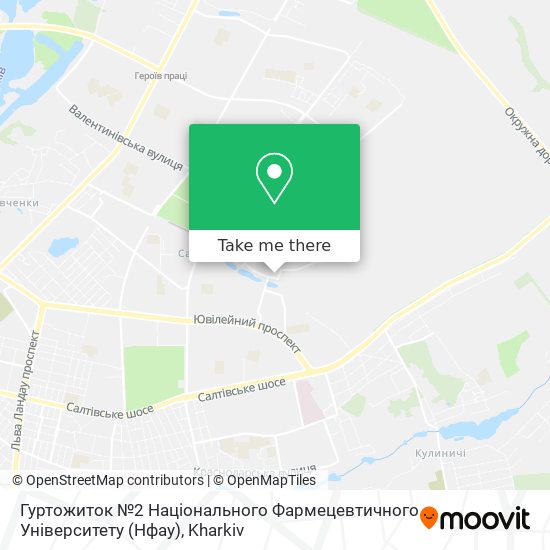 Карта Гуртожиток №2 Національного Фармецевтичного Університету (Нфау)