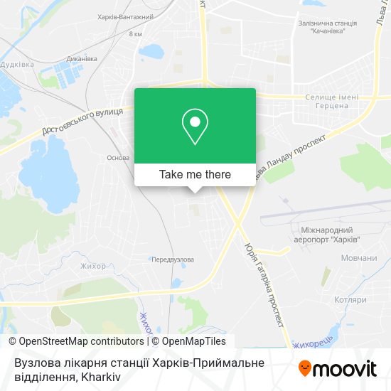 Карта Вузлова лікарня станції Харків-Приймальне відділення