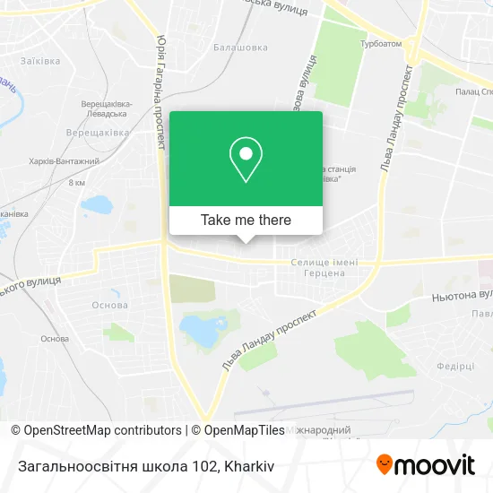 Карта Загальноосвітня школа 102
