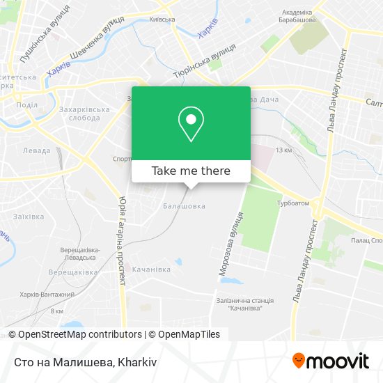 Сто на Малишева map