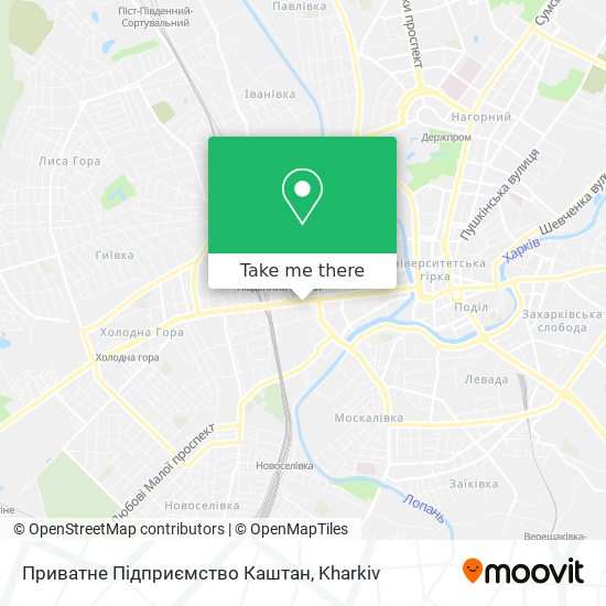 Карта Приватне Підприємство Каштан