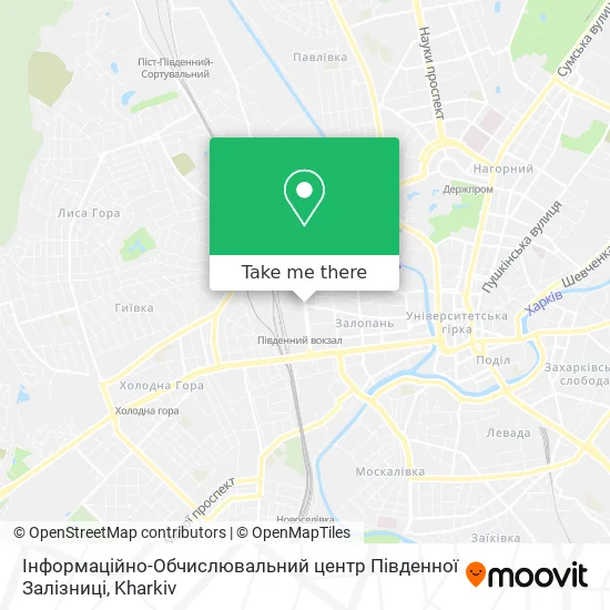 Карта Інформаційно-Обчислювальний центр Південної Залізниці