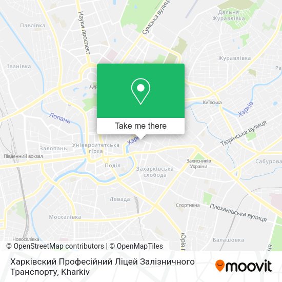 Карта Харківский Професійний Ліцей Залізничного Транспорту