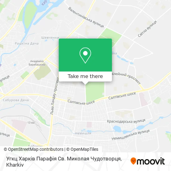 Угкц Харків Парафія Св. Миколая Чудотворця map