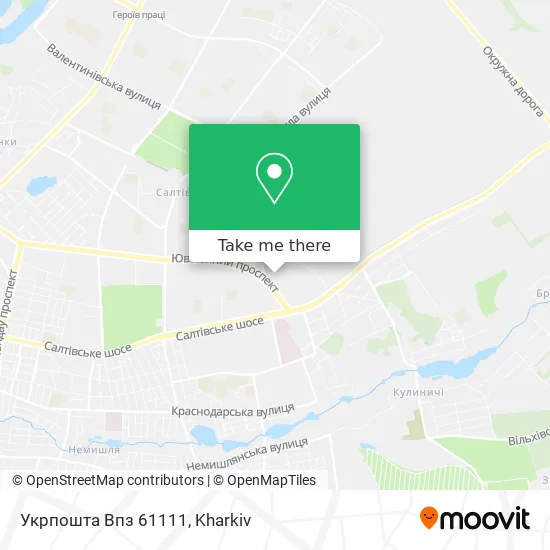 Карта Укрпошта Впз 61111