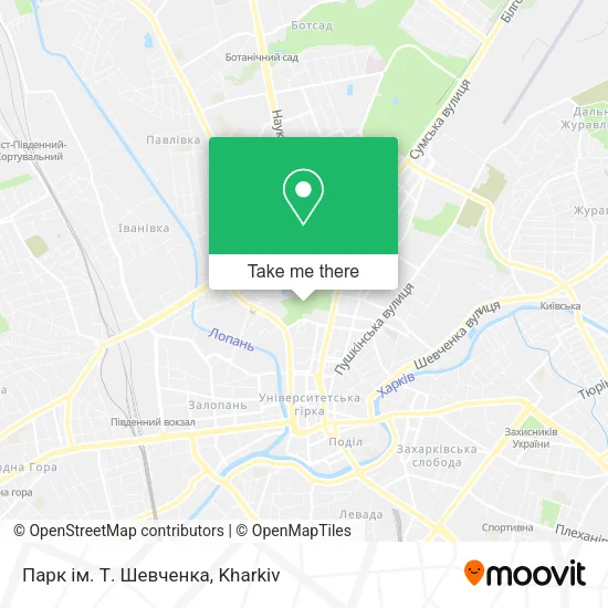 Карта Парк ім. Т. Шевченка