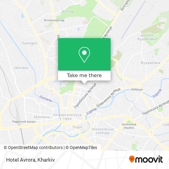 Hotel Avrora map